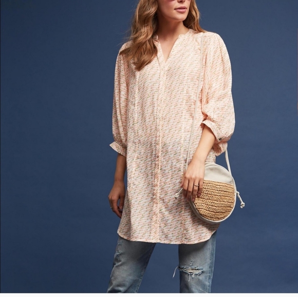 Maeve Tops - Maeve Lena Yarn Dyed Tunic Size Medium